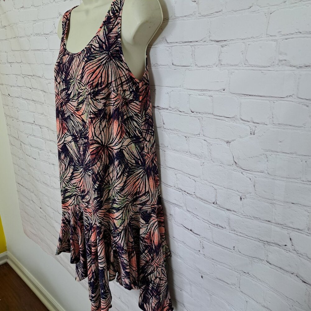 Soprano Boho Floral Asymmetrical Sleeveless Dress Size Small - Picture 2 of 8